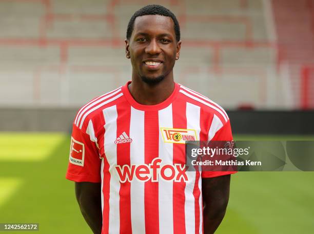 Sheraldo Becker poses during the team presentation of 1. FC Union Berlin at Stadion an der alten Foersterei on August 17, 2022 in Berlin, Germany.