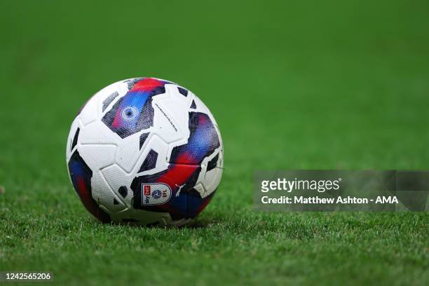 The Puma Orbita 1 EFL Sky Bet FIFA Quality Pro Football during the Sky Bet Championship between Stoke City and Middlesbrough at Bet365 Stadium on...