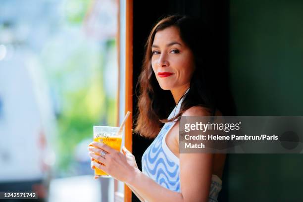 Singer Olivia Ruiz is photographed for Paris Match at the restaurant La Boite aux Lettres on June 14, 2022 in Paris, France.