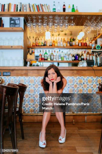 Singer Olivia Ruiz is photographed for Paris Match at the restaurant La Boite aux Lettres on June 14, 2022 in Paris, France.