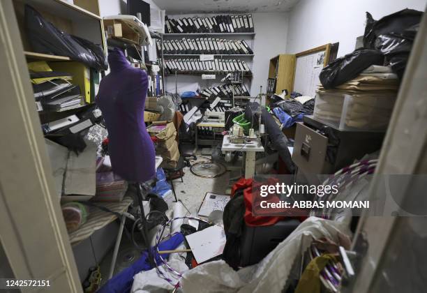 Picture shows the premises of Palestinian NGO Women's Union building in the West Bank city of Ramallah after it was raided by Israel forces, on...