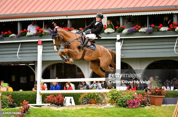 Dublin , Ireland - 18 August 2022; Hessel Hoekstra of Finland on Helsinki compete in the Clayton Hotel Ballsbridge Speed Derby during the Longines...