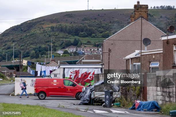 Terraces of residential homes, near the Tata Steel Ltd. Plant, in Port Talbot, UK, on Wednesday, Aug. 17, 2022. Europe's heavy industry is buckling...