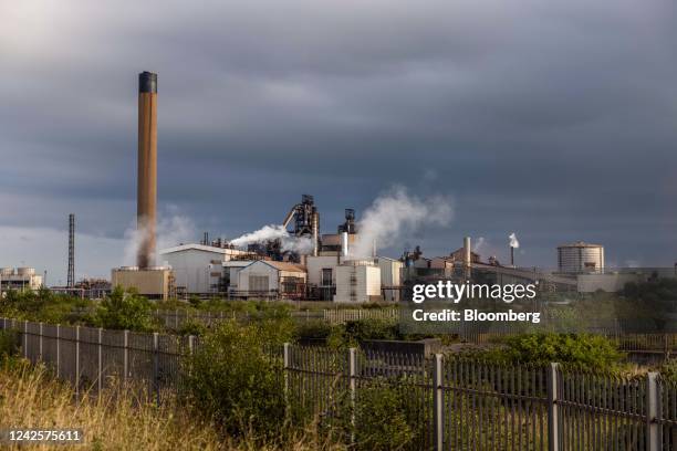 Emissions being released by chimneys at the steel plant, operated by Tata Steel Ltd., in Port Talbot, UK, on Wednesday, Aug. 17, 2022. Europe's heavy...