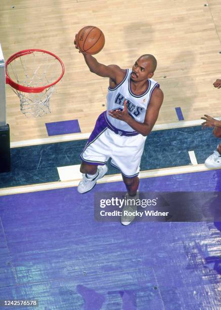 Kevin Gamble of the Sacramento Kings shoots during a game against the Milwaukee Bucks during the 1994-95 Season at the Arco Arena in Sacramento,...