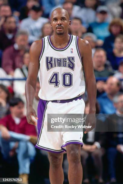 Kevin Gamble of the Sacramento Kings looks on during a game against the Boston Celtics during the 1994-95 Season at the Arco Arena in Sacramento,...