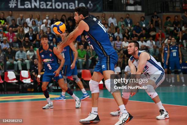 Francesco Recine - Daniele Lavia - Alessandro Piccinelli during the Volleyball Intenationals DHL Test Match Tournament - Italy vs USA on August 18,...