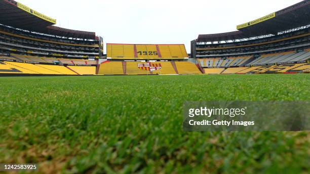 View of the stadium ahead the final of Copa Conmebol Libertadores 2022 at Estadio Monumental Isidro Romero Carbo on August 18, 2022 in Guayaquil,...