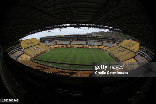General view of the stadium ahead the final of Copa Conmebol Libertadores 2022 at Estadio Monumental Isidro Romero Carbo on August 18, 2022 in...