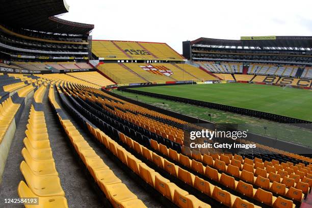 General view of the stadium ahead the final of Copa Conmebol Libertadores 2022 at Estadio Monumental Isidro Romero Carbo on August 18, 2022 in...