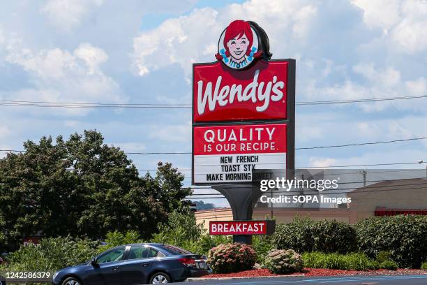 Sign advertising breakfast items seen at a Wendy's fast food restaurant near Bloomsburg.