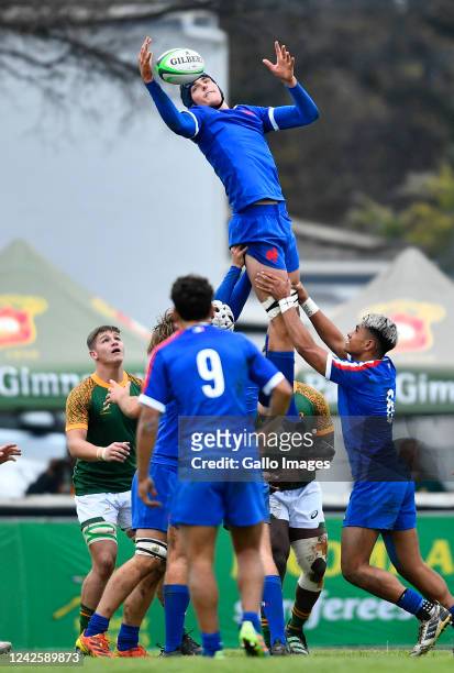 Corentin Mezou of France U18 during the U18 International Series match between South Africa A and France at Paarl Gimnasium on August 19, 2022 in...