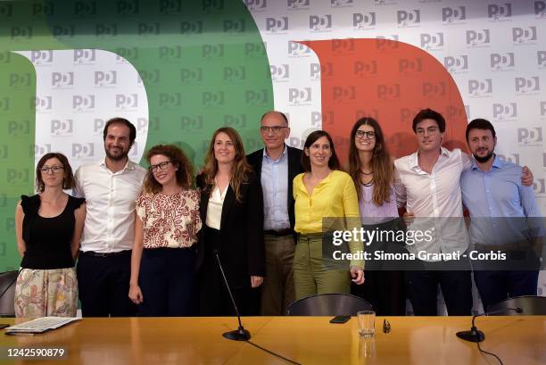 Enrico Letta presents Silvia Roggiani, Marco Sarracino, Rachele Scarpa, Chiara Gribaudo, Chiara Gribaudo, Elly Schlein, Caterina Cerroni, Paolo...