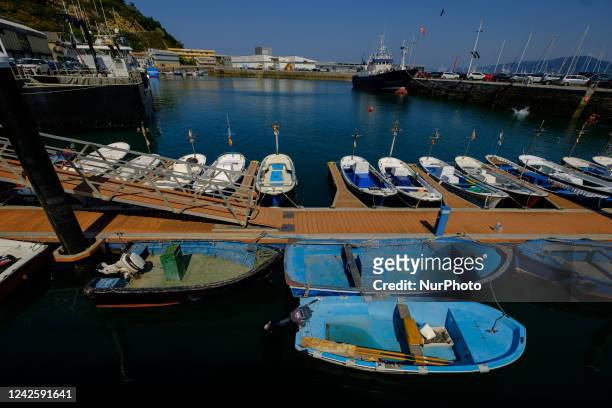 View of the fishing port of Guetaria, in Gipuzkoa, August 19, 2022 Spain
