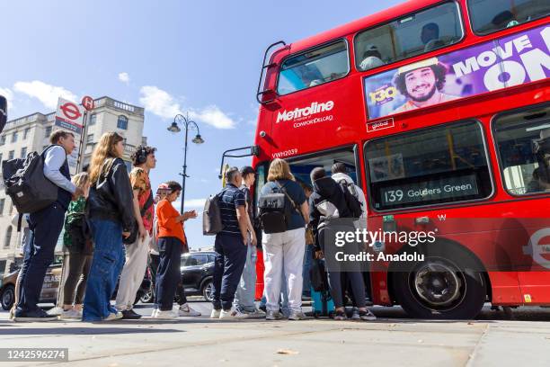 Bus drivers are on strike over disagreements on working conditions and pensions in London, United Kingdom on August 19, 2022. People faced disruption...
