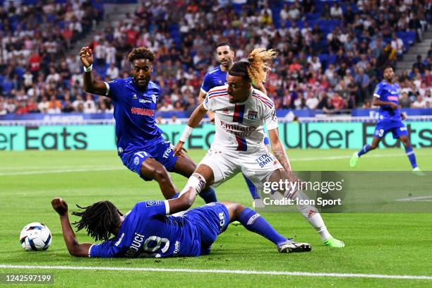Malo GUSTO during the Ligue 1 Uber Eats match between Olympique Lyonnais and ESTAC Troyes at Groupama Stadium on August 19, 2022 in Lyon, France. -...