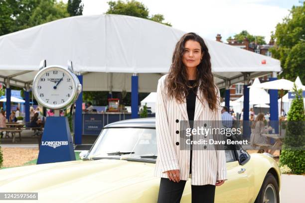 Sarah Ann Macklin attends the Longines Global Champions Tour hospitality lounge, at Royal Hospital Chelsea on August 19, 2022 in London, England.