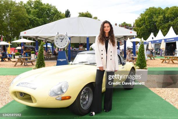 Sarah Ann Macklin attends the Longines Global Champions Tour hospitality lounge, at Royal Hospital Chelsea on August 19, 2022 in London, England.