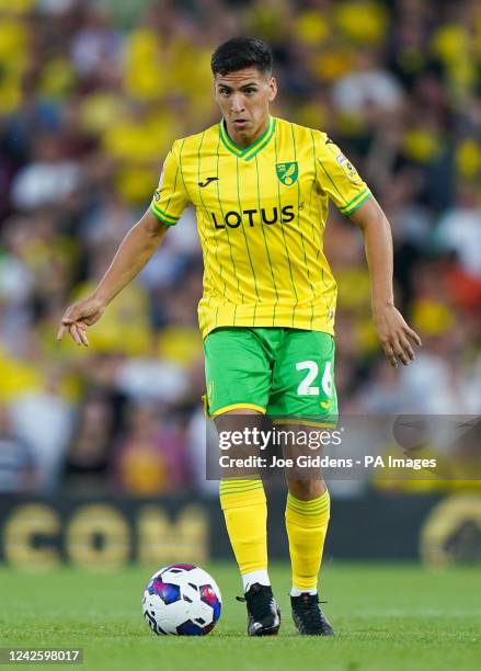 Norwich City's Marcelino Nunez during the Sky Bet Championship match at Carrow Road, Norwich. Picture date: Friday August 19, 2022.