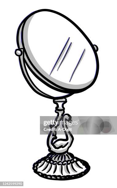 mirror sketch - mirror reflection stock illustrations