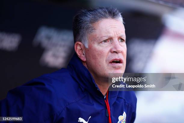 Ricardo Pelaez sports director of Chivas looks on prior the 10th round match between Necaxa and Chivas as part of the Torneo Apertura 2022 Liga MX at...