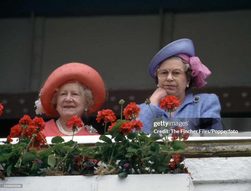 Queen Elizabeth II And The Queen Mother Attending The Epsom Derby At queen-elizabeth-ii-and-the-queen-mother-attending-the-epsom-derby-at