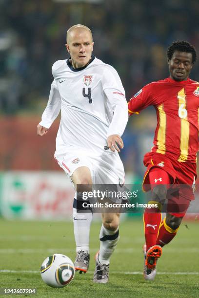 Michael Bradley Ghana Anthony Annan during the World Cup match between USA v Ghana on June 26, 2010