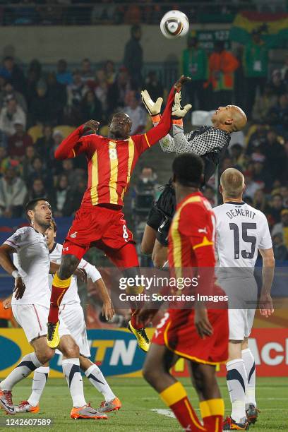 Tim Howard Ghana Jonathan Mensah during the World Cup match between USA v Ghana on June 26, 2010