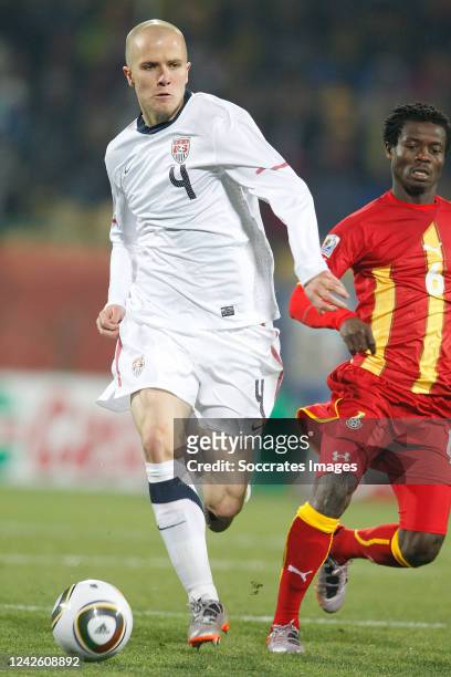 Michael Bradley Ghana Anthony Annan during the World Cup match between USA v Ghana on June 26, 2010
