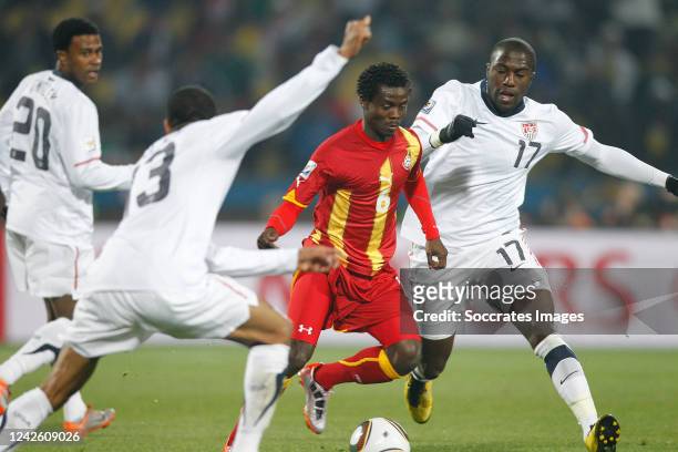 Jozy Altidore Ghana Anthony Annan during the World Cup match between USA v Ghana on June 26, 2010