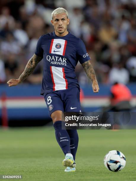 Leandro Paredes of Paris Saint Germain during the French League 1 match between Paris Saint Germain v Montpellier at the Parc des Princes on August...