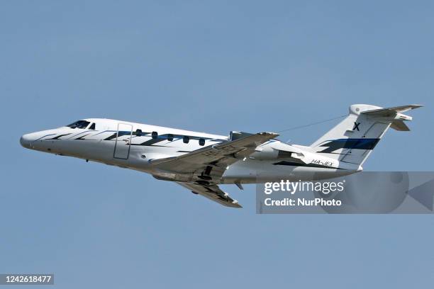 Cessna 650 Citation VI, from JetStream, company, taking off from the Barcelona airport, in Barcelona on 18th May 2022. --