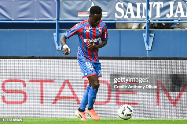 Emmanuel NTIM of Caen during the Ligue 2 BKT match between SM Caen and EA Guingamp at Stade Michel D'Ornano on August 20, 2022 in Caen, France.