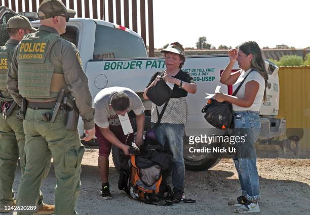 August 19: Migrants attempting to cross in to the U.S. From Mexico are detained by U.S. Customs and Border Protection at the border August 19, 2022...
