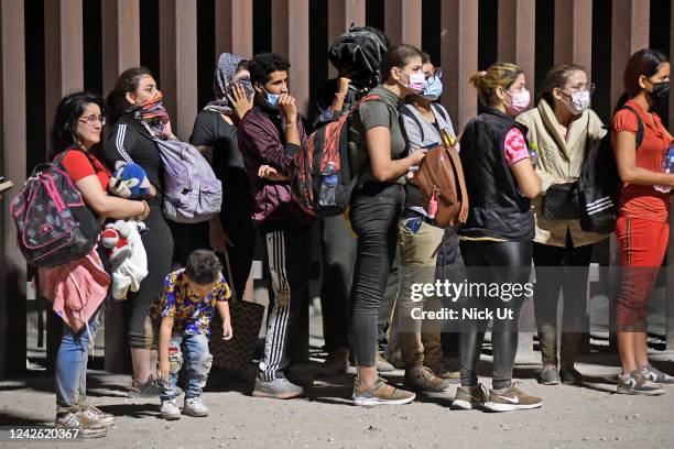 August 20: Migrants attempting to cross in to the U.S. From Mexico are detained by U.S. Customs and Border Protection at the border August 20, 2022...