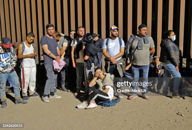 August 20: Migrants attempting to cross in to the U.S. From Mexico are detained by U.S. Customs and Border Protection at the border August 20, 2022...