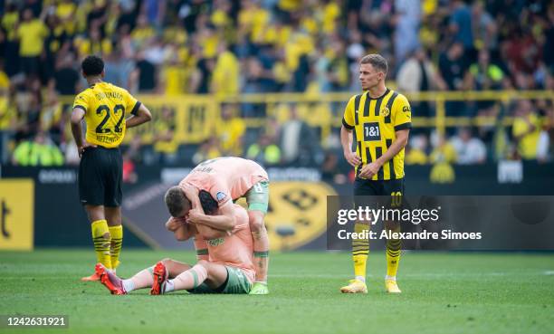 Jude Bellingham and Thorgan Hazard of Borussia Dortmund during the Bundesliga match between Borussia Dortmund and SV Werder Bremen at Signal Iduna...