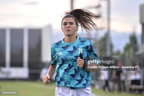 Sofia Cantore of Juventus during the UEFA Women's Champions League match between Juventus and Qiryat Gat at Juventus Center Vinovo on August 21, 2022...