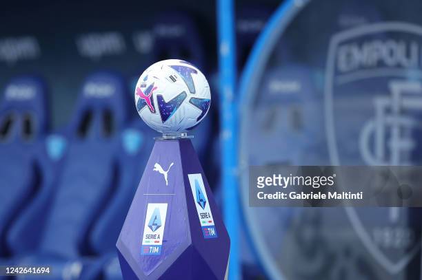 The ball of the match at the Serie A match between Empoli FC and ACF Fiorentina at Stadio Carlo Castellani on August 21, 2022 in Empoli, .