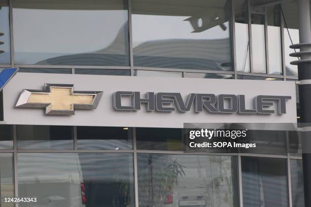 American automobile division of the American manufacturer General Motors, Chevrolet Flagship Store seen in St. Petersburg. Official car dealers...