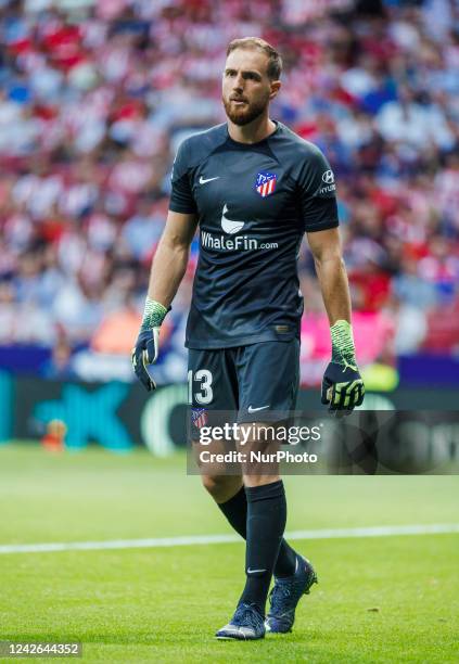 Jan Oblak of Atletico de Madrid during the La Liga match between Atletico de Madrid and Villarreal CF at Wanda Metropolitano Stadium in Madrid, Spain.