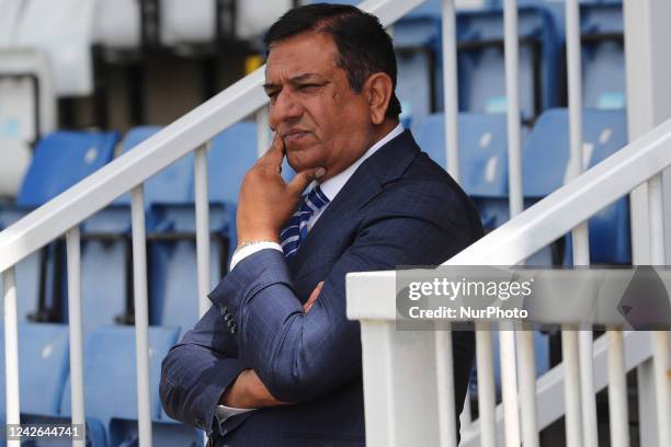 Hartlepool United's Chairman Raj Singh pictured during the Hartlepool United squad photocall for the 2022-3 EFL season at Victoria Park, Hartlepool...