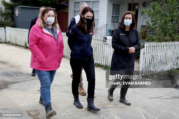 New Zealand Prime Minister Jacinda Arden with member of parliament from Nelson Rachel Boyack and Nelson Mayor Rachel Reese visit Nile Street in...