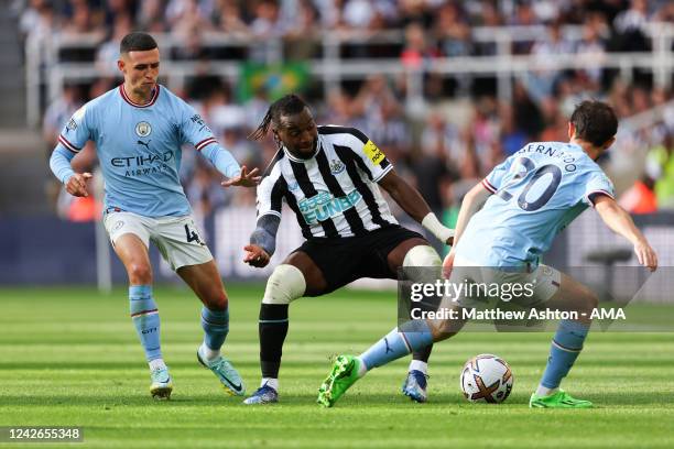 Allan Saint-Maximin of Newcastle United during the Premier League match between Newcastle United and Manchester City at St. James Park on August 21,...