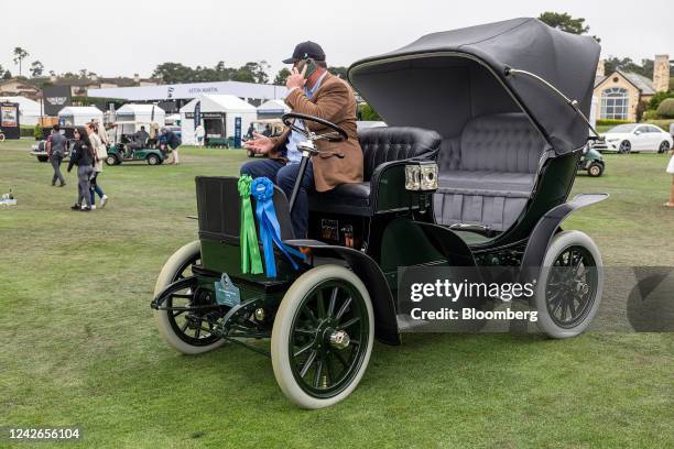 The 1907 Columbia Mark XIX Surrey during the 2022 Pebble Beach Concours d'Elegance in Pebble Beach, California, US, on Sunday, Aug. 21, 2022. Since...