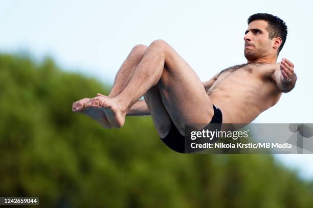 Vladimir Harutyunyan of Armenia competes during the Men's Platform Final during the Day eleven of the European Aquatics Championships on August 21,...