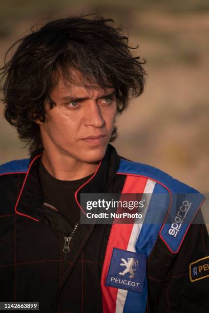 Iranian stuntman, Amir Badri, looks an while standing in the Holy Defense Cinematic Town 25km south of Tehran, after a test session of a Hyundai...