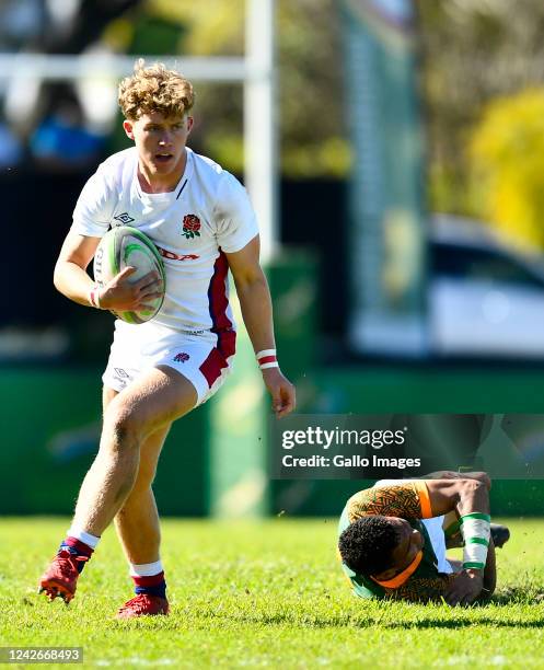 Conor Byrne of England U18 during the U18 International Series match between South Africa A and England at Paarl Gimnasium on August 23, 2022 in...