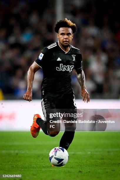 Weston McKennie of Juventus during the Serie A match between UC Sampdoria and Juventus at Stadio Luigi Ferraris on August 22, 2022 in Genoa, .