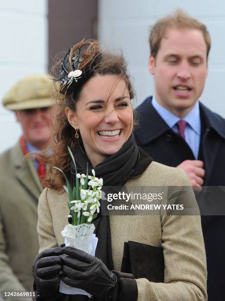 Britain's Prince William and fiancee Kate Middleton arrive for a naming ceremony for the new Royal National Lifeboat Institution's Atlantic 85...